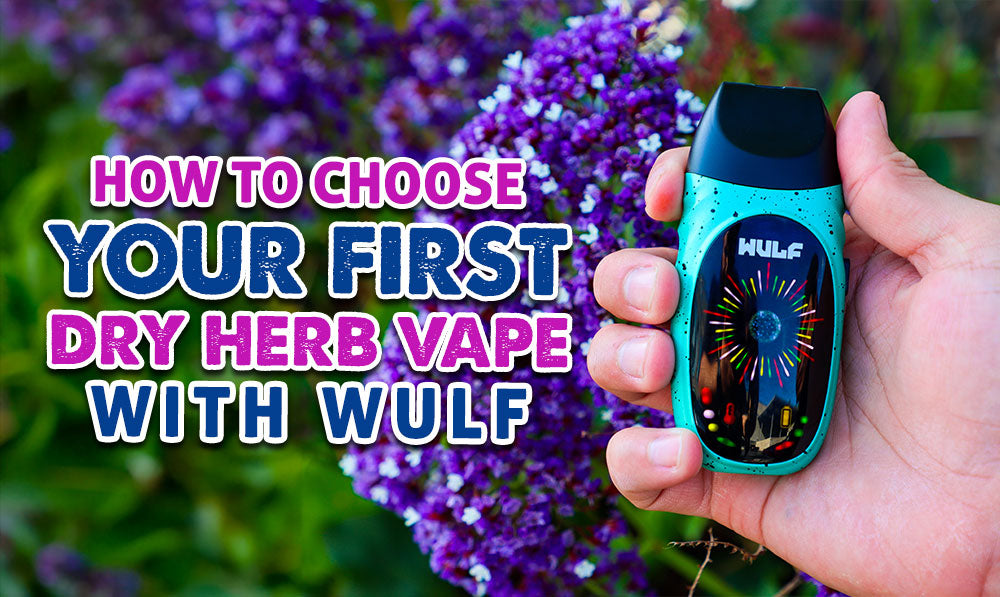 man holding Wulf Faze with purple flowers in background with text