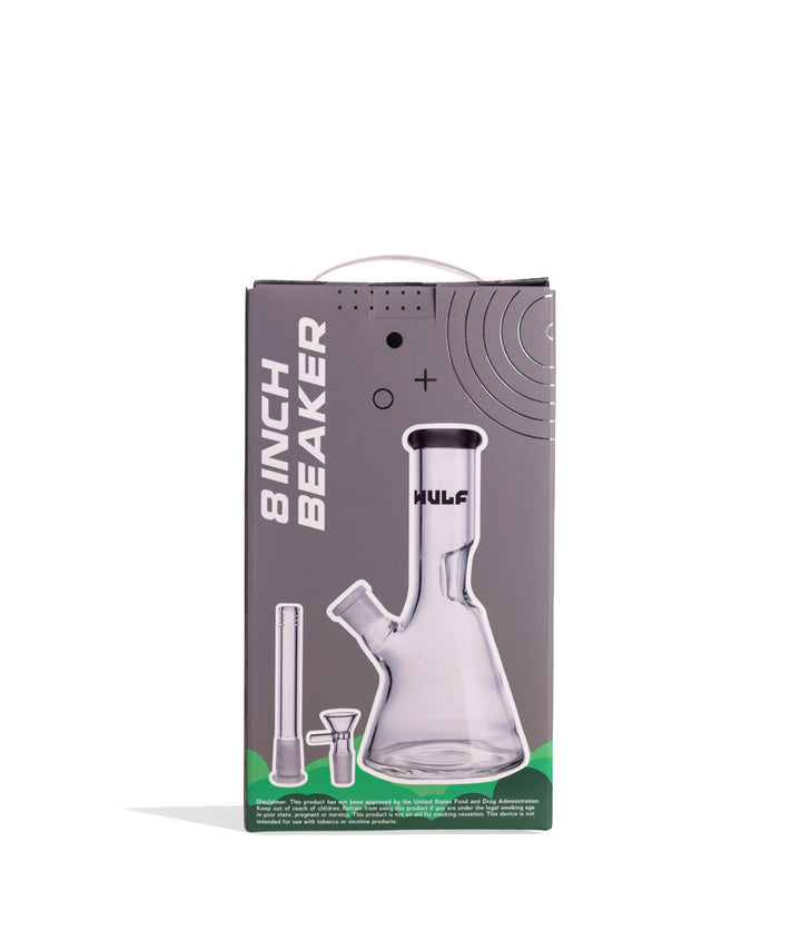Smoke Wulf Mods 5mm 8inch Beaker Water Pipe Packaging Back View on White Background
