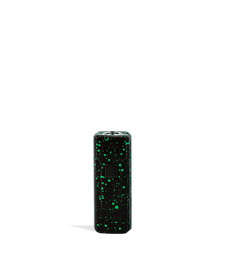 Black Green Spatter Wulf Mods KODO Cartridge Vaporizer Front View on White Background