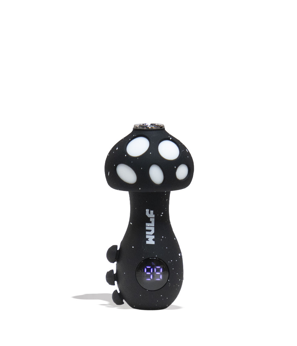 Black White Spatter Wulf Mods TRYP Mushroom Shaped Variable Voltage Battery Front View on White Background