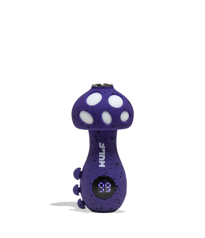 Purple Black Spatter Wulf Mods TRYP Mushroom Shaped Variable Voltage Battery Front View on White Background